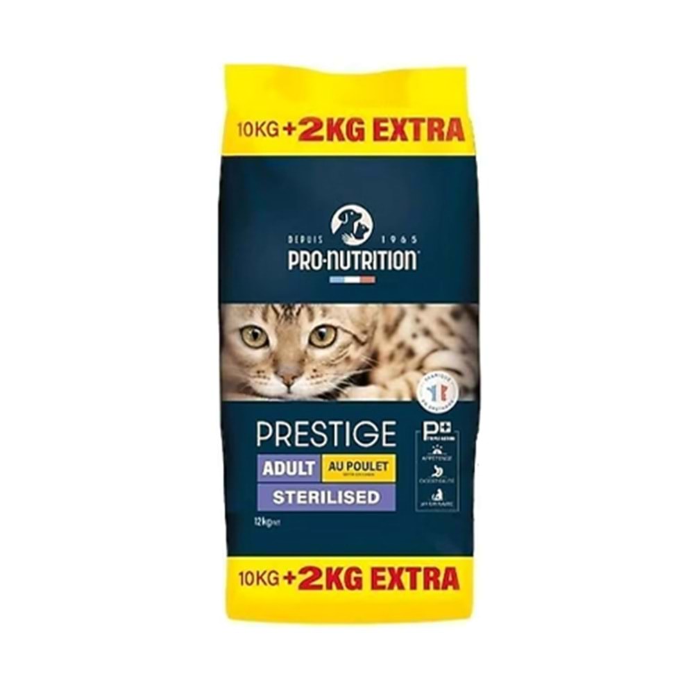 Pro Nutrition Prestige Sterilised Tavuklu Kısırlaştırılmış Kedi Maması 10KG+2KG