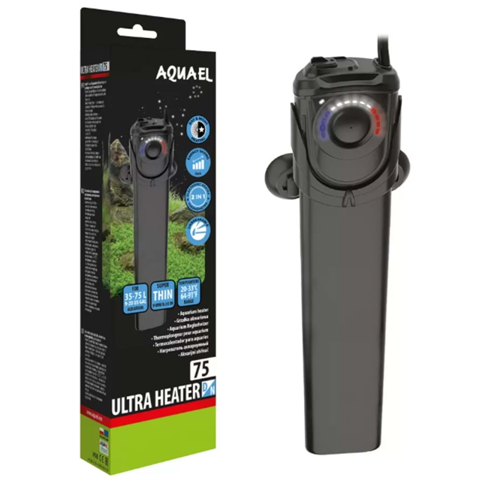 Aquael Ultra Heater D&N 75W Plastik Akvaryum Akvaryum Isıtıcısı