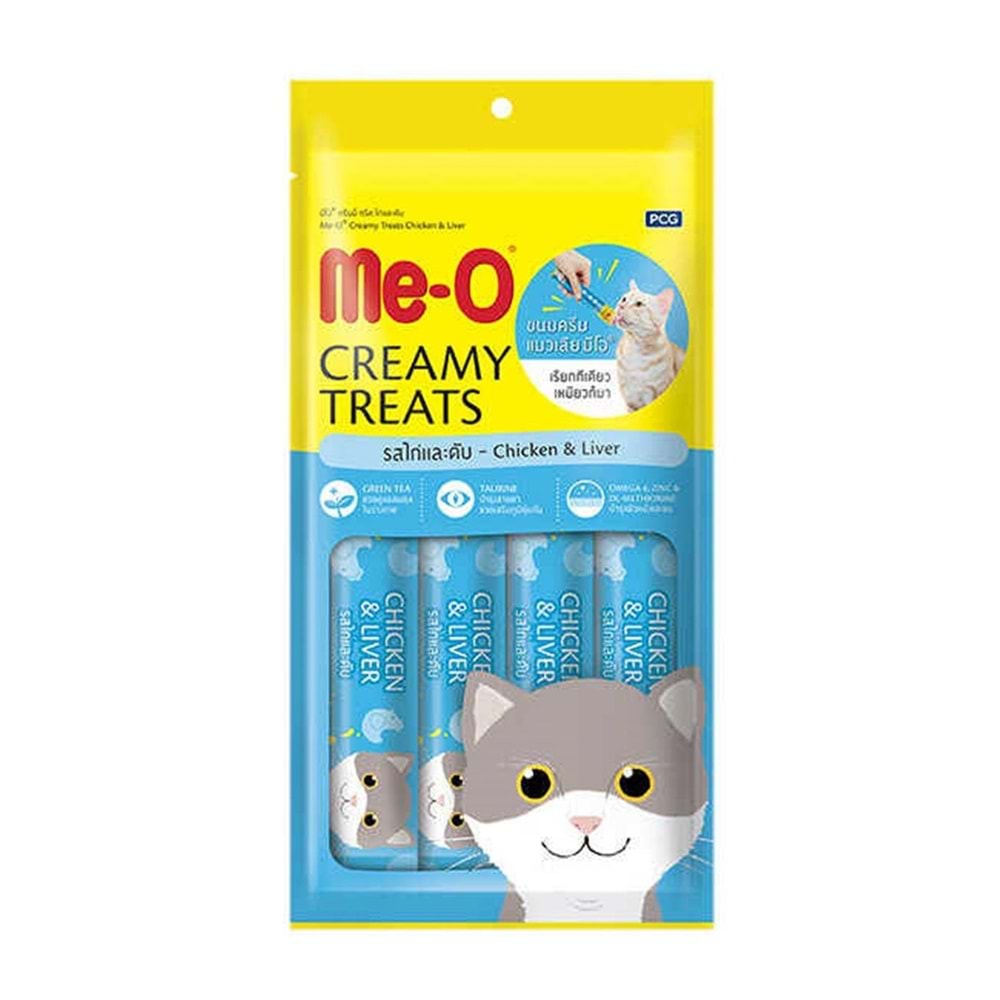 Me-O Creamy Tavuk/Ciğerli Kedi Ödülü 4x15GR - 1