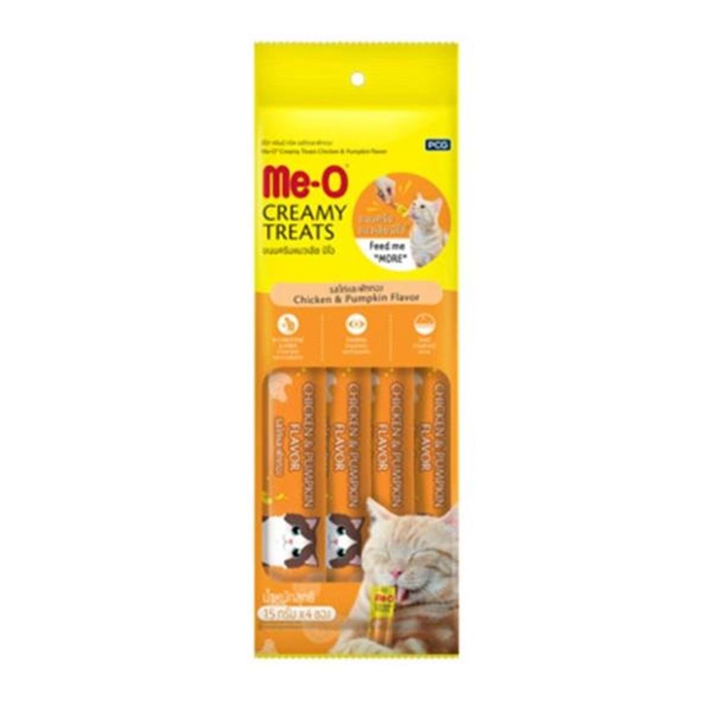 Me-O Creamy Tavuk/Bal Kabağı Lezzetli Kedi Ödülü 4x15GR - 11