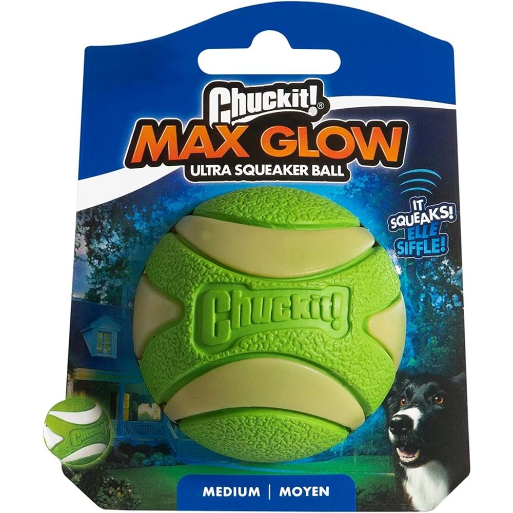 Chuckit! Max Glow Ultra Squeaker Gece Parlayan Sesli Köpek Oyun Topu