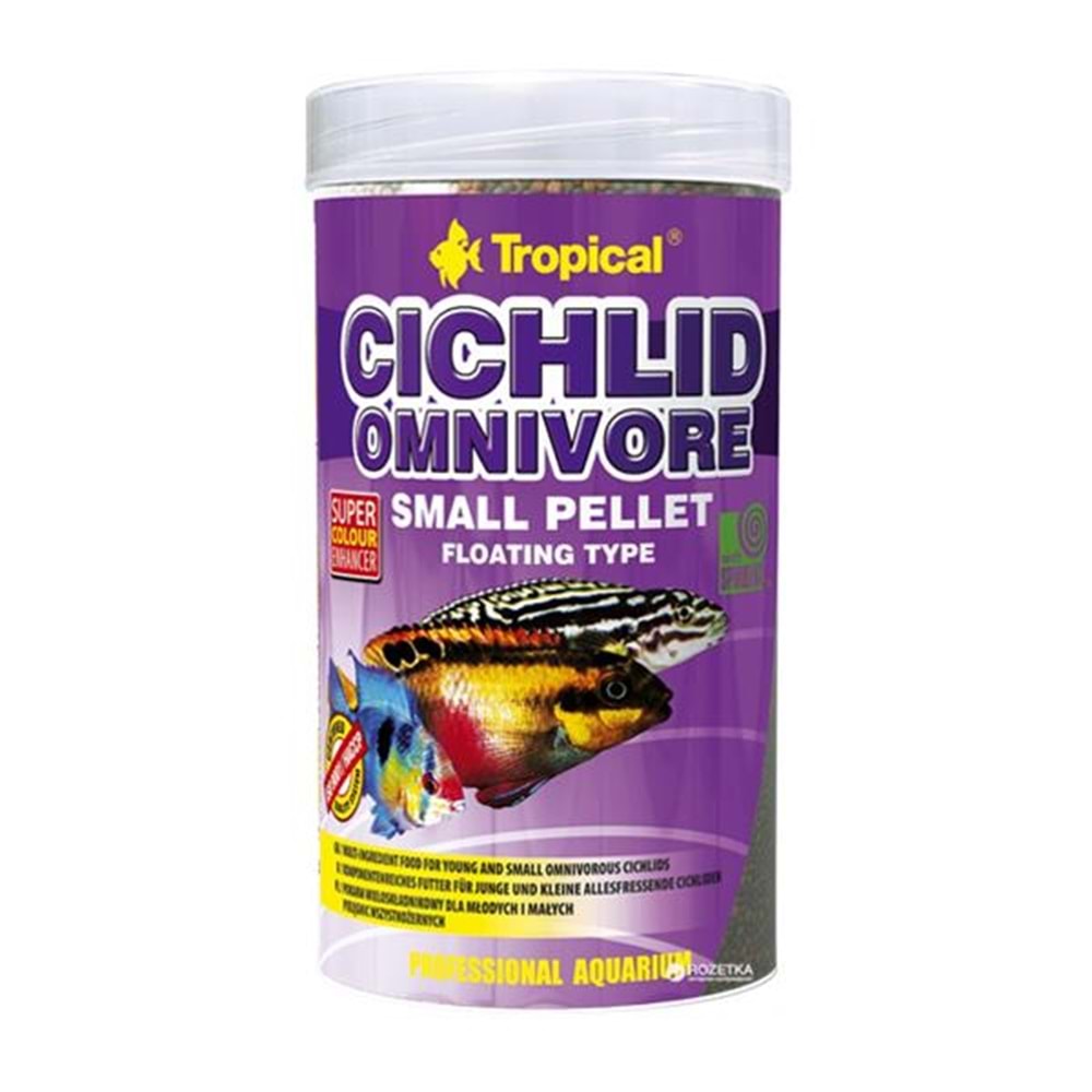 Tropical Cichlid Omnıvore Small Pellet 1000ml/360Gr