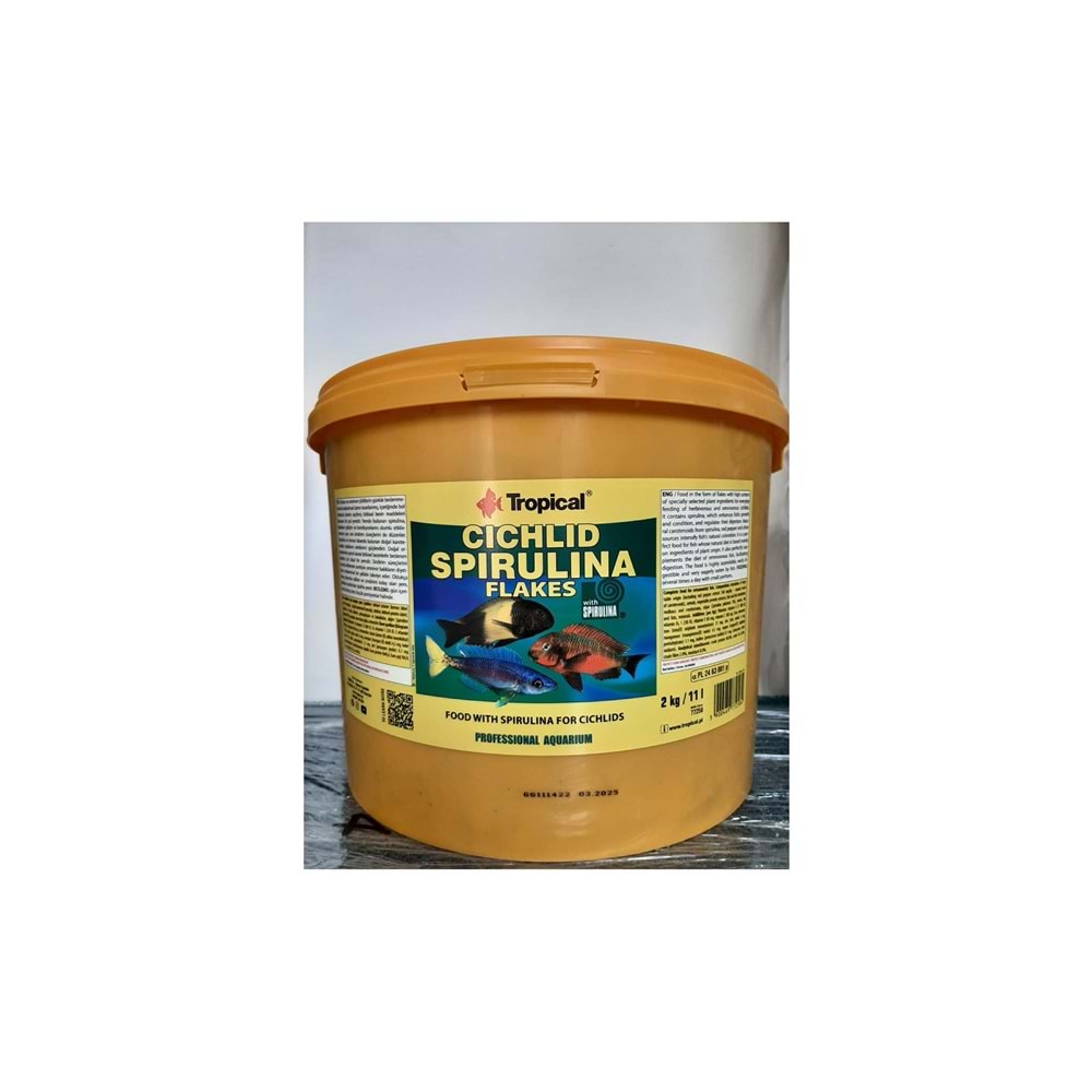 Tropical Cichlid Spirulina Flakes 11Lt/2Kg