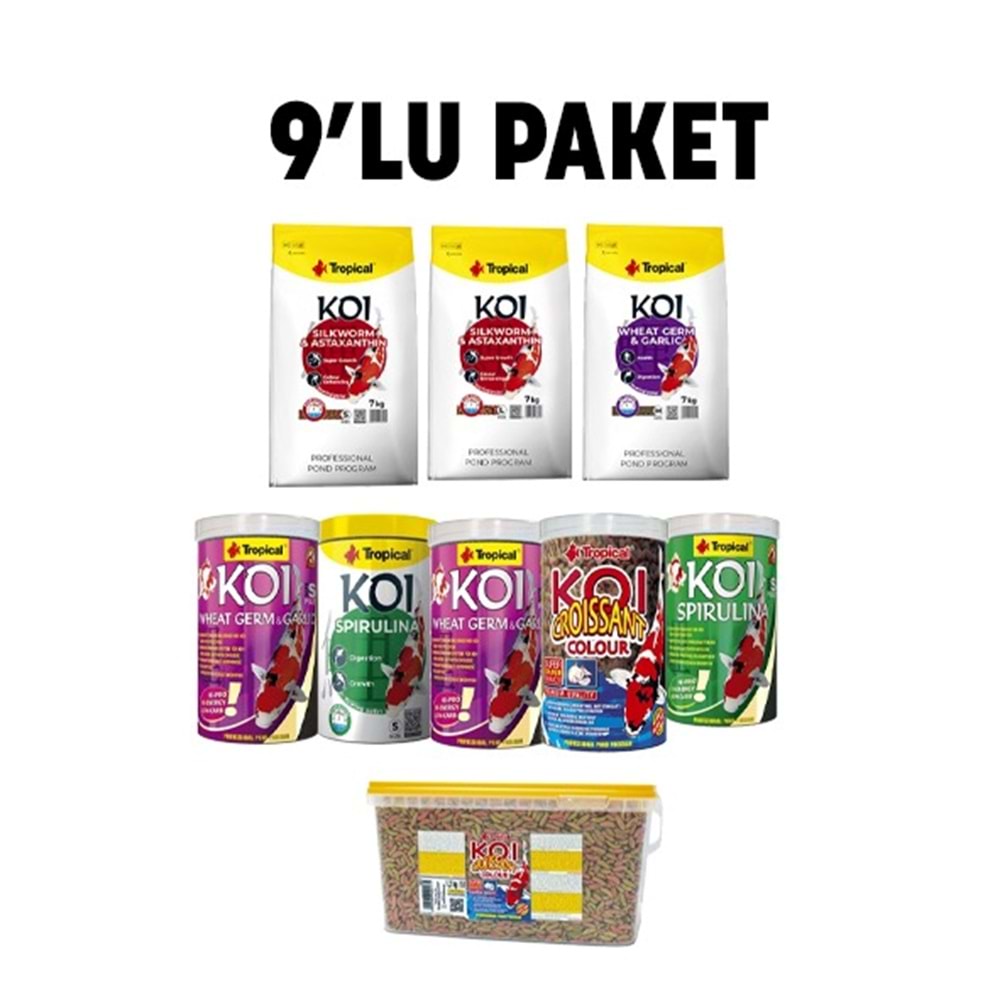 Tropical Koi & Japon Yemleri 9 lu Paket