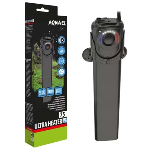 Aquael Ultra Heater D&N 75W Plastik Akvaryum Akvaryum Isıtıcısı