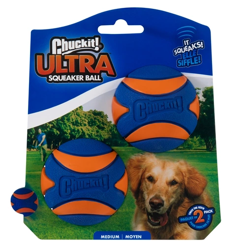 Chuckit! Ultra Squeaker 2'li Sesli Köpek Oyun Topu (Orta Boy)