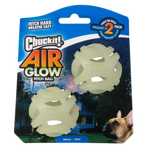 Chuckit! Max Glow Air Fetch Gece Parlayan 2'li Köpek Oyun Topu (Küçük Boy)