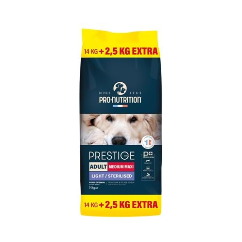 Pro Nutrition Prestige Sterilised Orta Irk Yetişkin Köpek Maması 14KG+2,5KG