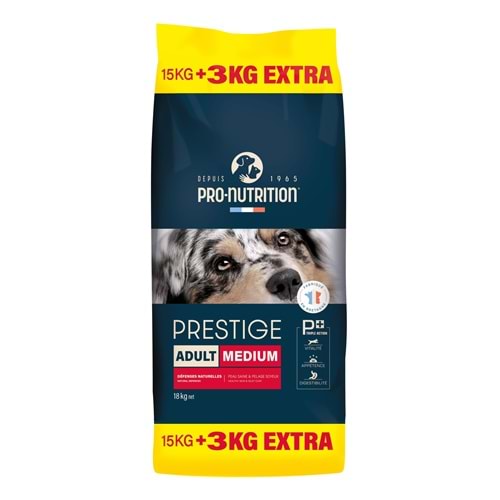 Pro Nutrition Prestige Orta Irk Yetişkin Köpek Maması 15KG+3KG