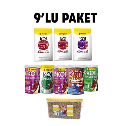 Tropical Koi & Japon Yemleri 9 lu Paket