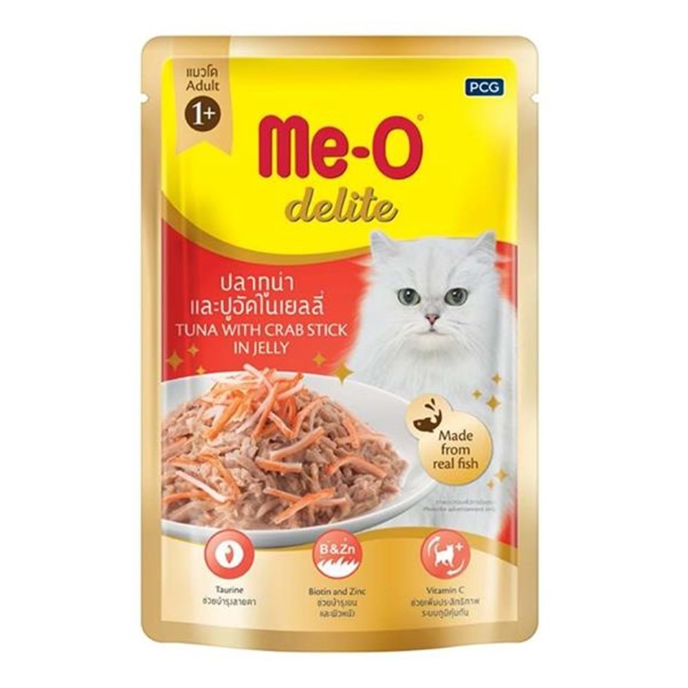 Me-O Pouch Delite Ton Balığı İle Yengeç Kedi Konservesi 70GR