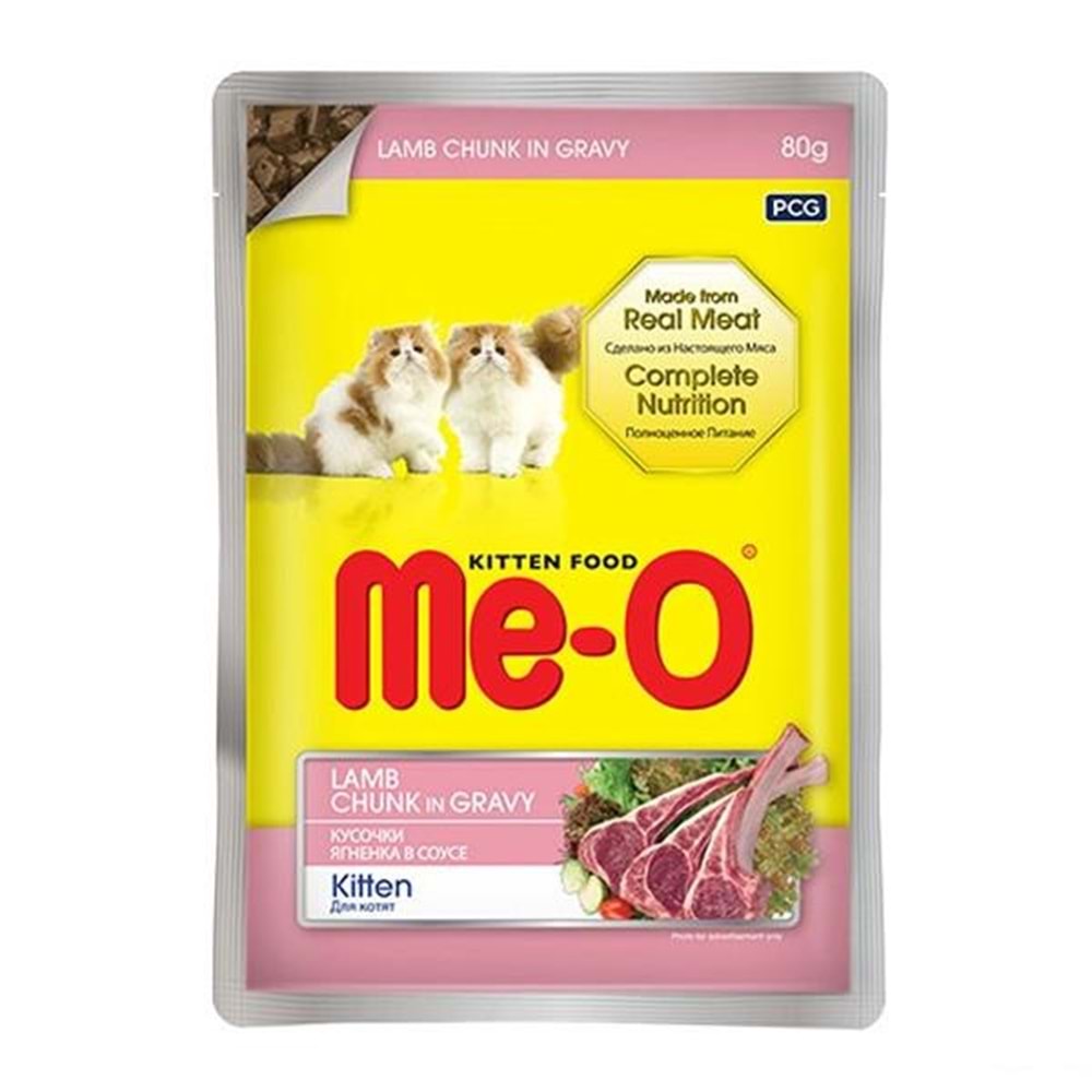 Me-O Pouch Kuzu Etli Yavru Kedi Konservesi 80GR