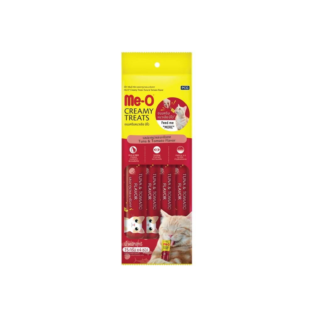Me-O Creamy Ton Balıklı/Domates Lezzetli Kedi Ödülü 4x15GR - 9