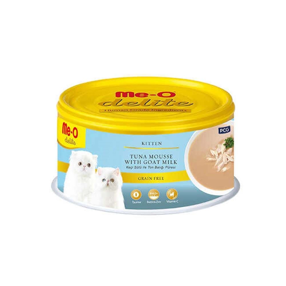 Me-O Delite Keçi Sütlü/Ton Balığı Püresi Kedi Konservesi 80GR