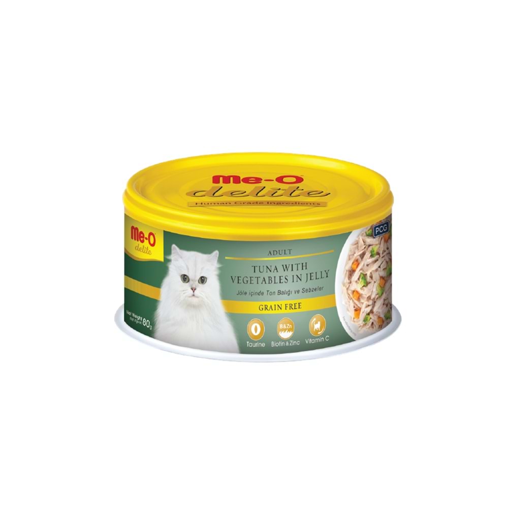 Me-O Delite Ton Balıklı ve Sebzeli Kedi Konservesi 80gr