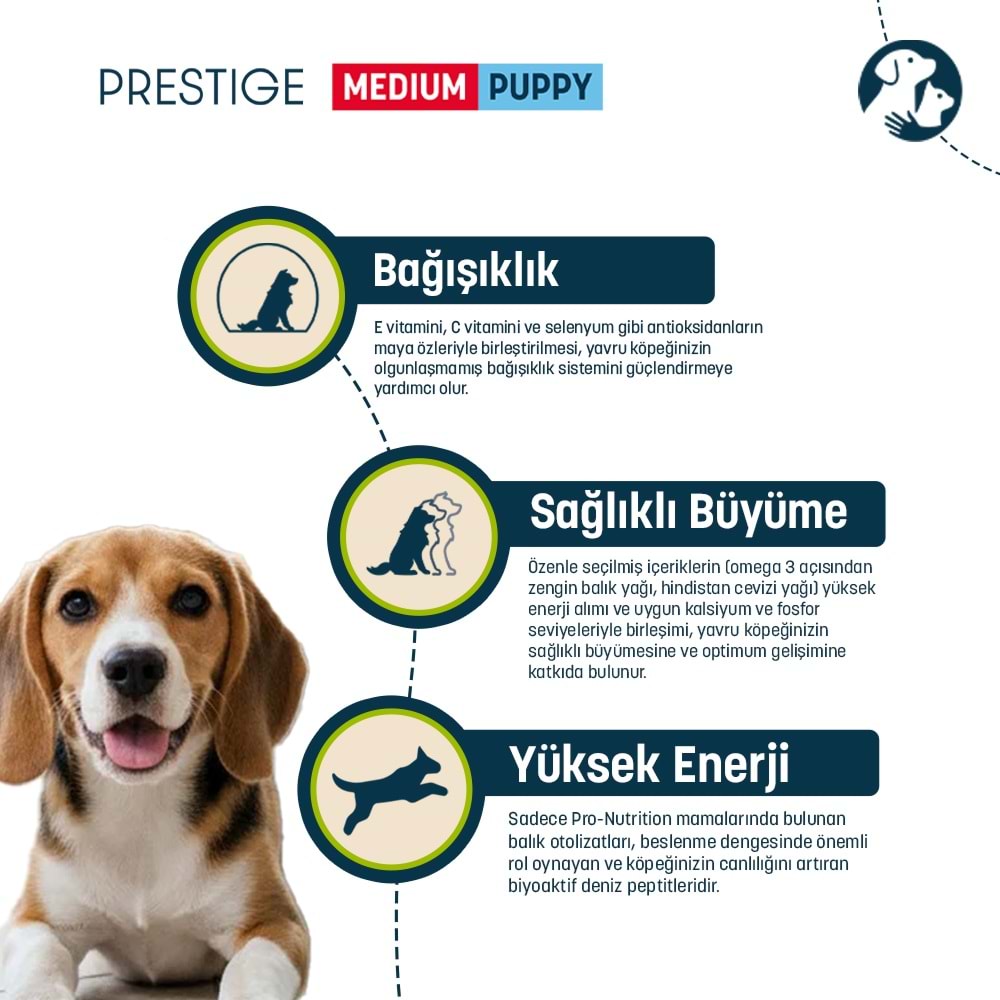 Pro Nutrition Prestige Orta Irk Yavru Köpek Maması 12KG