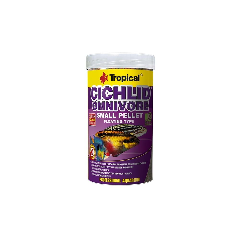 Tropical Cichlid Omnıvore Small Pellet 1000ml/360Gr