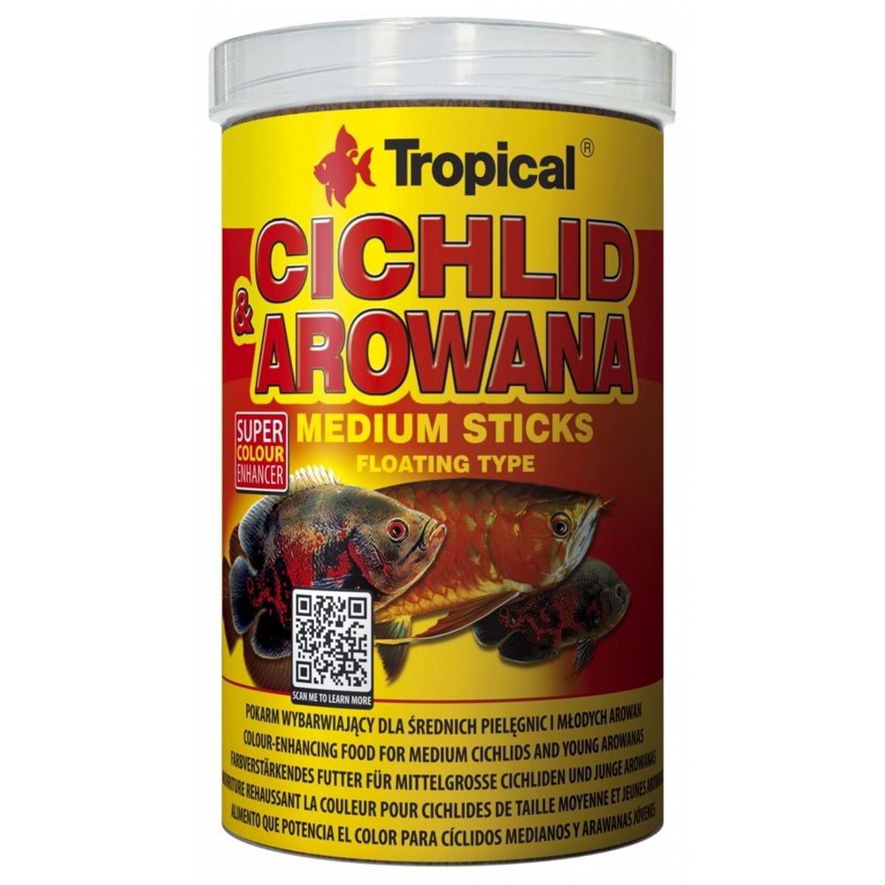 Tropical Cichlid&Arowana Medium Sticks 1000ml/360Gr
